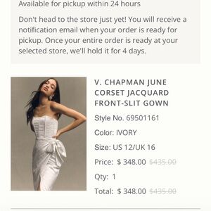 V Chapman June Corset Jacquard Front Slit Gown - Anthropologie - Size US 12